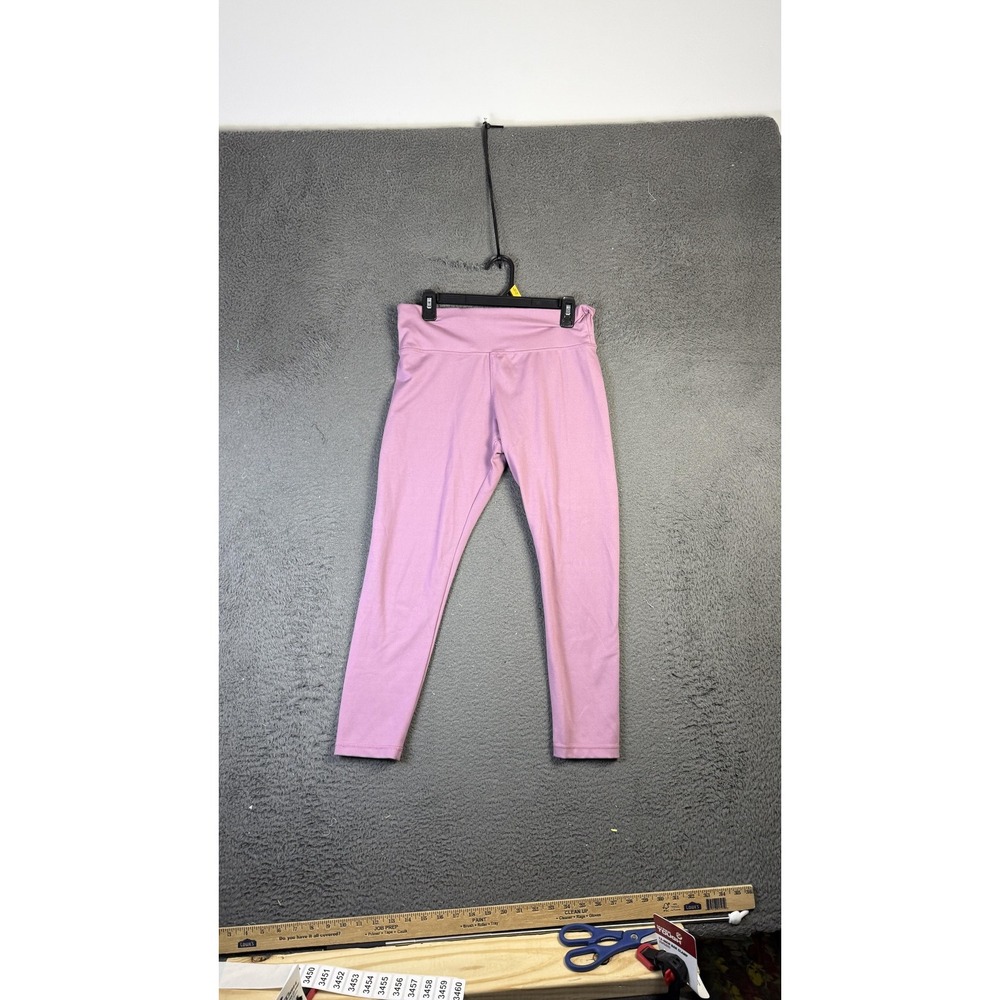 Jockey Leggings Womens Large Purple High Waist Stretch Yoga Gym Pants Pocket